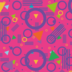 lines figures and colors young pattern background vector illustration