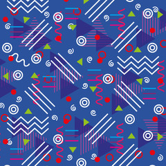 lines figures and colors young pattern background vector illustration