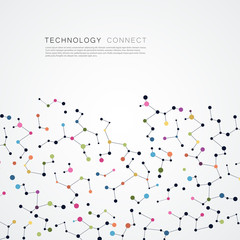 Abtract background with connected line and dots