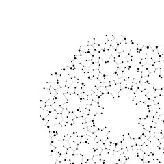 Abstract circle pattern structure. Vector connected dots and lines