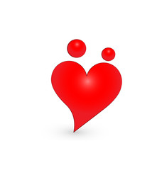 Heart couples symbol of care vector icon