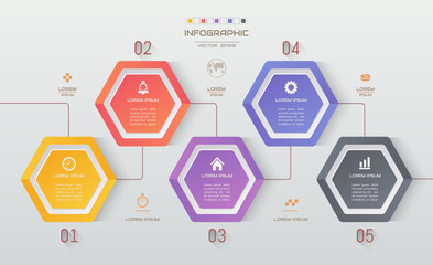 Infographics design template with icons, process diagram, vector eps10 illustration