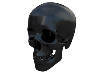 white full body skeleton side view 3d rendering