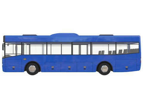 red City Bus urban Isolated on a white background transmilenio 3D rendering