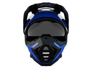 rider helmet for race with black or white accesories on a white background 3d rendering