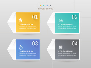 Fototapeta premium Infographics design template with icons, process diagram, vector eps10 illustration