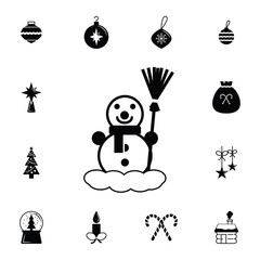 Snowman icon. Set of elements Christmas Holiday or New Year icons. Winter time premium quality graphic design collection icons for websites, web design, mobile app