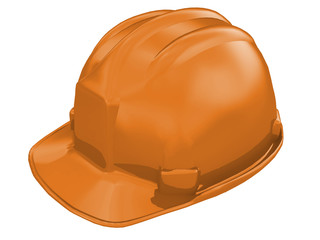 worker helmet of a construction site on a white background 3d rendering