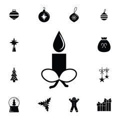 Candle icon. Set of elements Christmas Holiday or New Year icons. Winter time premium quality graphic design collection icons for websites, web design, mobile app