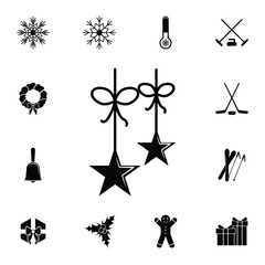 Christmas decoration with sparkling light icon. Set of elements Christmas Holiday or New Year icons. Winter time premium quality graphic design collection icons