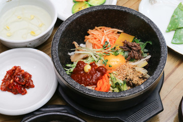 Bibimbap, a popular korean mixed rice dish.