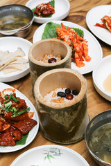Daetongbap (Rice cooked in Bamboo) is a korean cuisine famous in the small town of Damyang in Korea.