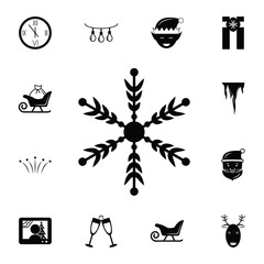 snowflake icon. Set of elements Christmas Holiday or New Year icons. Winter time premium quality graphic design collection icons for websites, web design, mobile app