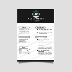 Elegant Curriculum Vitae with Black Color 