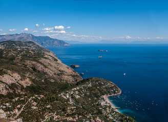 Aerial view Nerano village, by Amalfi Coast, Italy