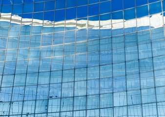 Reflections in modern office building