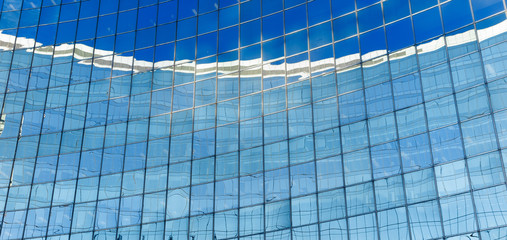 Reflections in modern office building