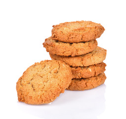 oat cookies on white background