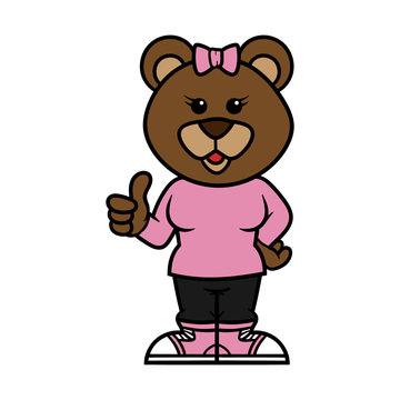Cartoon Female Bear Character