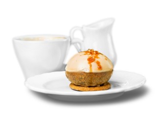 Sweet desserts isolated on white