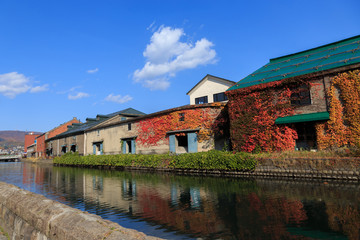  Otaru Canal in autumn, Japan. - 183424880