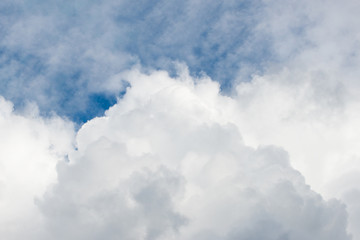 Obraz premium Purely white fluffy white cloud like cotton candy against the clean blue sky