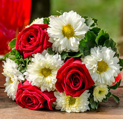 Flower bouquet in the anniversary time in garden