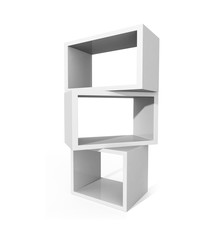 cube shape shelf or product stand display mock-up. 3D render