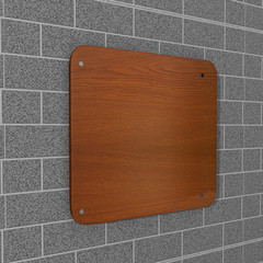 Blank transparent glass Interior Office Corporate Signage plate mock up, Office name plate mock up on the wall. Signage panel, store door template. Clear printing board for branding.3d rendering