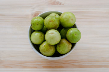 Milk Jujube from Thailand on wooden background