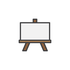 Easel with blank canvas filled outline icon