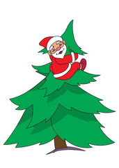 Santa on New Year Tree