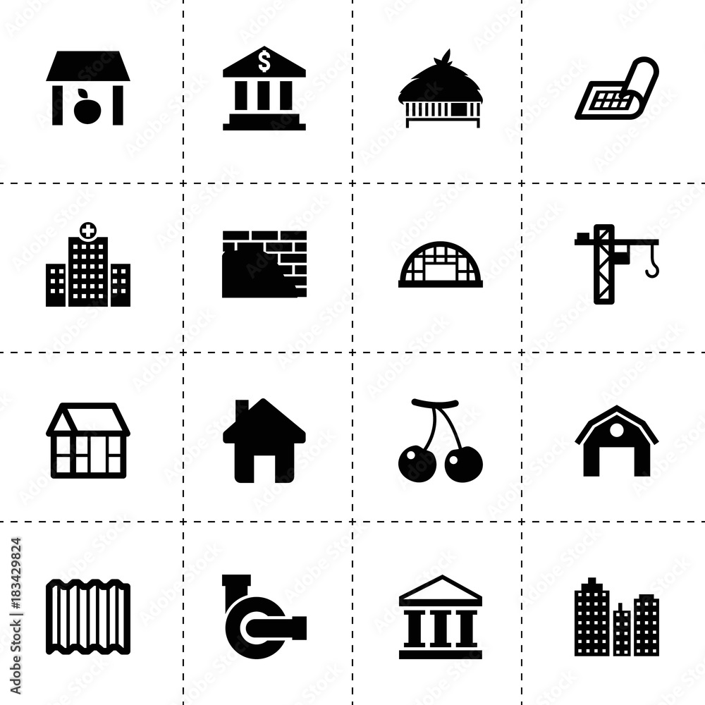 Poster structure icons. vector collection filled structure icons