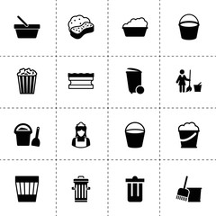 Bucket icons. vector collection filled bucket icons