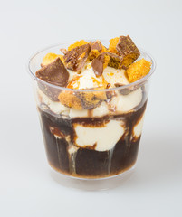 Affogato or Affogato coffee on a background.