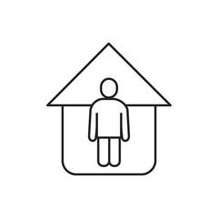 man in home icon illustration