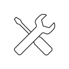 wrench and screwdriver icon illustration