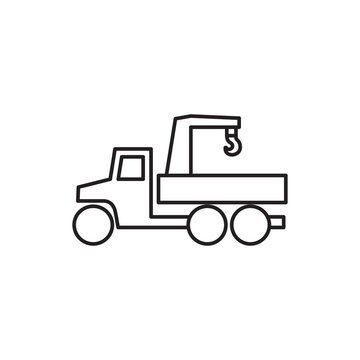 truck with hook icon illustration