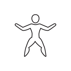 man doing exercises icon illustration