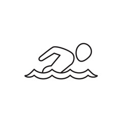 swimming man icon illustration