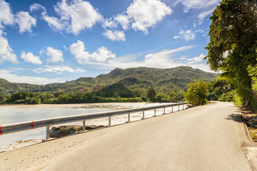 Road by the sea, Paslin island, Seychelles