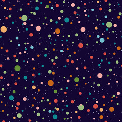 Seamless background with flying confetti. Vector.