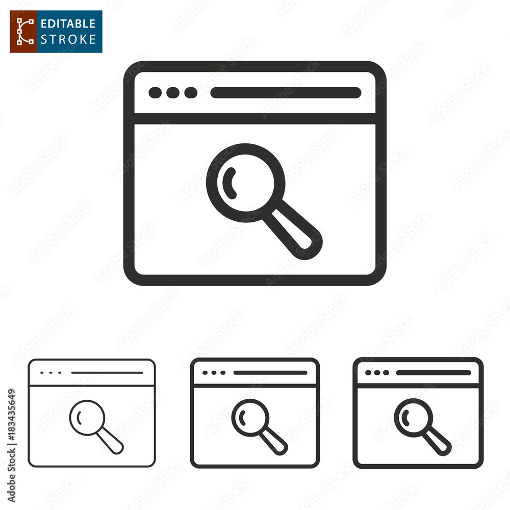 Poster browser line vector icon. editable stroke.