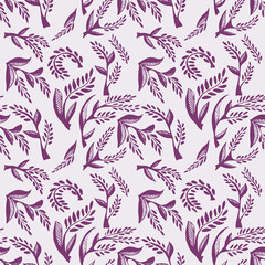 Fototapeta na wymiar Seamless purple floral wallpaper