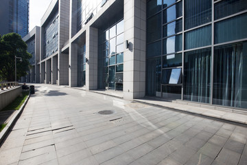 empty footpath near modern building