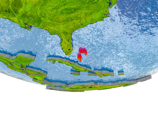Bahamas in red on Earth model