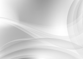 Abstract white and gray waves vector background
