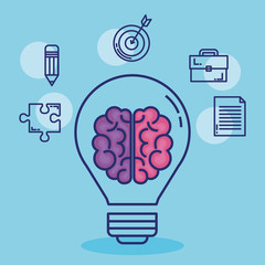 creative brain set icons vector illustration design