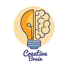 creative brain concept icon vector illustration design