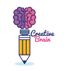 creative brain concept icon vector illustration design